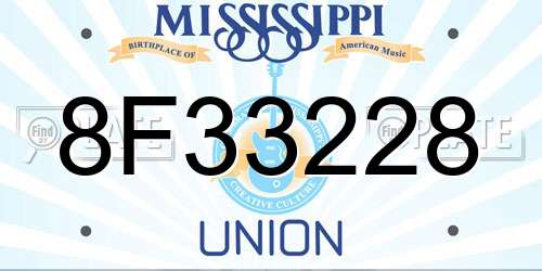 8F33228 Mississippi License Plate