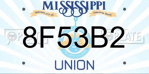 8F53B2 Mississippi License Plate