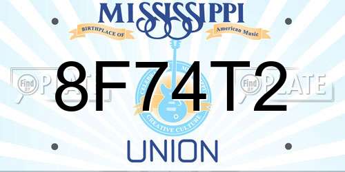 8F74T2 Mississippi License Plate