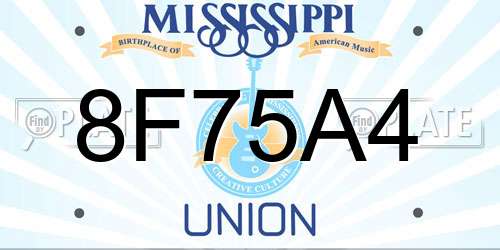 8F75A4 Mississippi License Plate