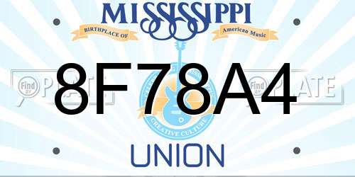 8F78A4 Mississippi License Plate