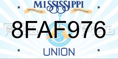 8FAF976 Mississippi License Plate