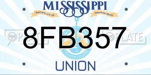 8FB357 Mississippi License Plate
