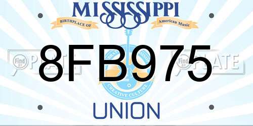 8FB975 Mississippi License Plate