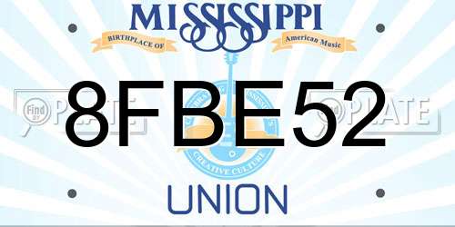 8FBE52 Mississippi License Plate