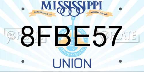 8FBE57 Mississippi License Plate