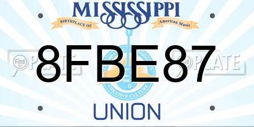 8FBE87 Mississippi License Plate