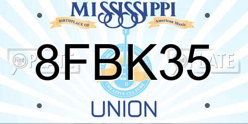 8FBK35 Mississippi License Plate