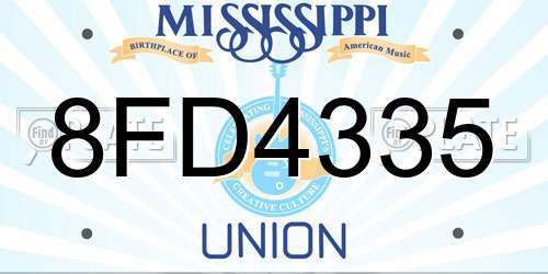 8FD4335 Mississippi License Plate