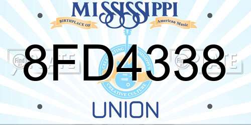8FD4338 Mississippi License Plate