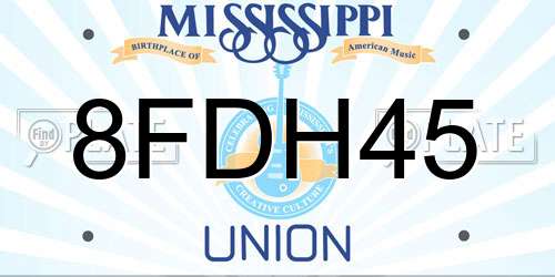 8FDH45 Mississippi License Plate