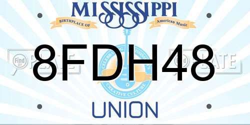 8FDH48 Mississippi License Plate