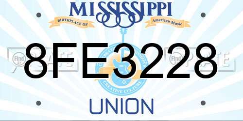 8FE3228 Mississippi License Plate