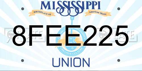 8FEE225 Mississippi License Plate