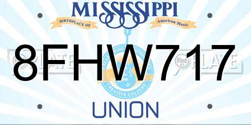8FHW717 Mississippi License Plate