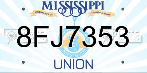 8FJ7353 Mississippi License Plate