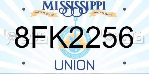 8FK2256 Mississippi License Plate