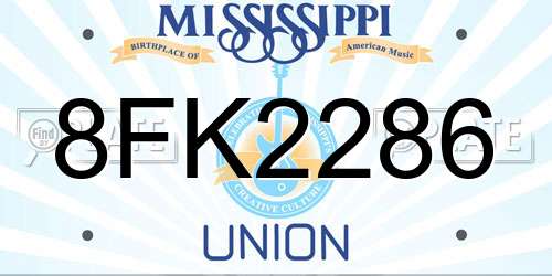 8FK2286 Mississippi License Plate
