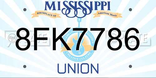 8FK7786 Mississippi License Plate