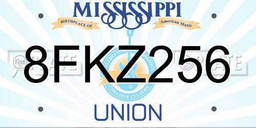 8FKZ256 Mississippi License Plate