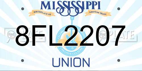 8FL2207 Mississippi License Plate