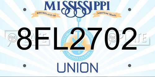 8FL2702 Mississippi License Plate