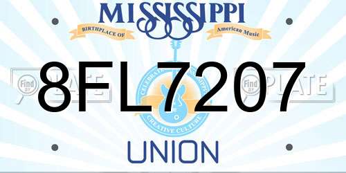 8FL7207 Mississippi License Plate