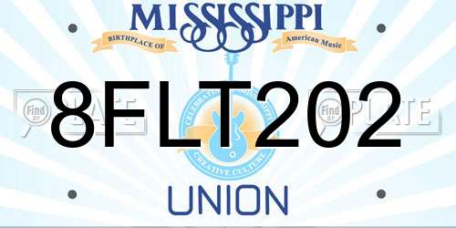 8FLT202 Mississippi License Plate