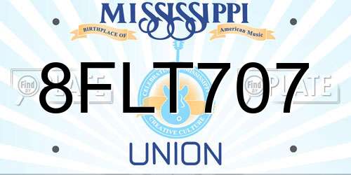 8FLT707 Mississippi License Plate