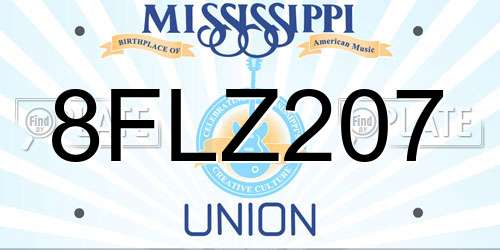 8FLZ207 Mississippi License Plate