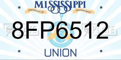 8FP6512 Mississippi License Plate