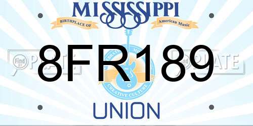 8FR189 Mississippi License Plate