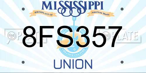 8FS357 Mississippi License Plate