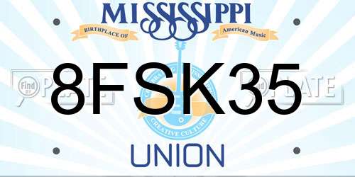 8FSK35 Mississippi License Plate