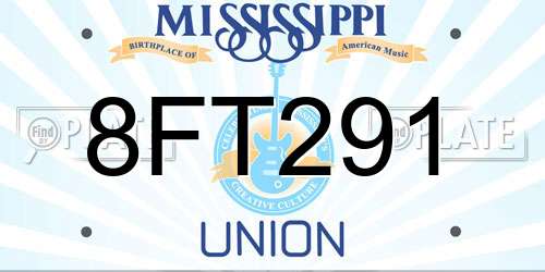 8FT291 Mississippi License Plate