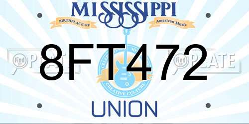 8FT472 Mississippi License Plate