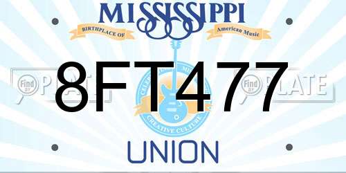 8FT477 Mississippi License Plate