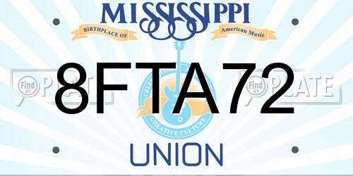 8FTA72 Mississippi License Plate
