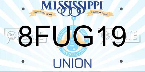 8FUG19 Mississippi License Plate
