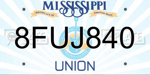 8FUJ840 Mississippi License Plate
