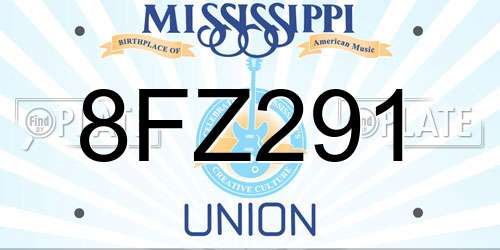 8FZ291 Mississippi License Plate
