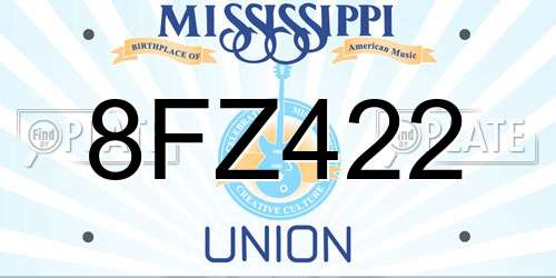 8FZ422 Mississippi License Plate