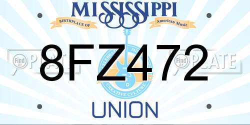 8FZ472 Mississippi License Plate