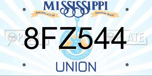 8FZ544 Mississippi License Plate