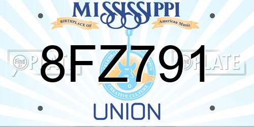 8FZ791 Mississippi License Plate
