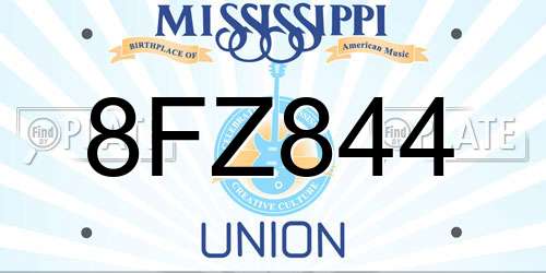 8FZ844 Mississippi License Plate