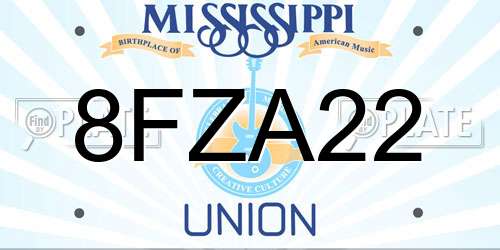 8FZA22 Mississippi License Plate