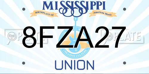 8FZA27 Mississippi License Plate