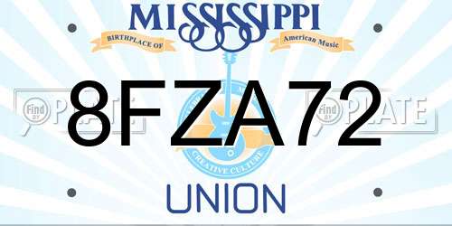 8FZA72 Mississippi License Plate