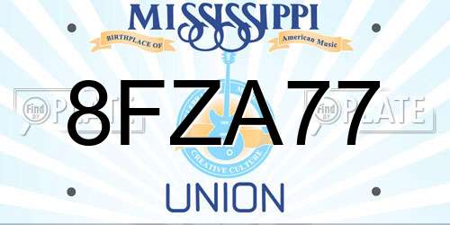 8FZA77 Mississippi License Plate